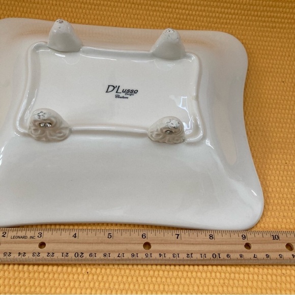 Vintage D’Lusso Serving Dish With Faux Rhinestones 9.5”x 7.5” - Picture 6 of 8